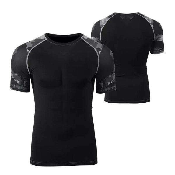 Men Rash Guard Short Sleeve Shirt Base Layer Bjj Rash Guard for Men Swim Shirts Compression Rashguard