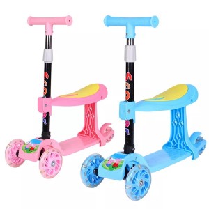 2022 Popular Scooter For Kids 3 Light Emitting Wheels Folding Kick Scooters