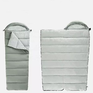 Retail warm outdoor sleeping bag camping winter sleeping bag in envelope design with hoody blanket sleeping bag