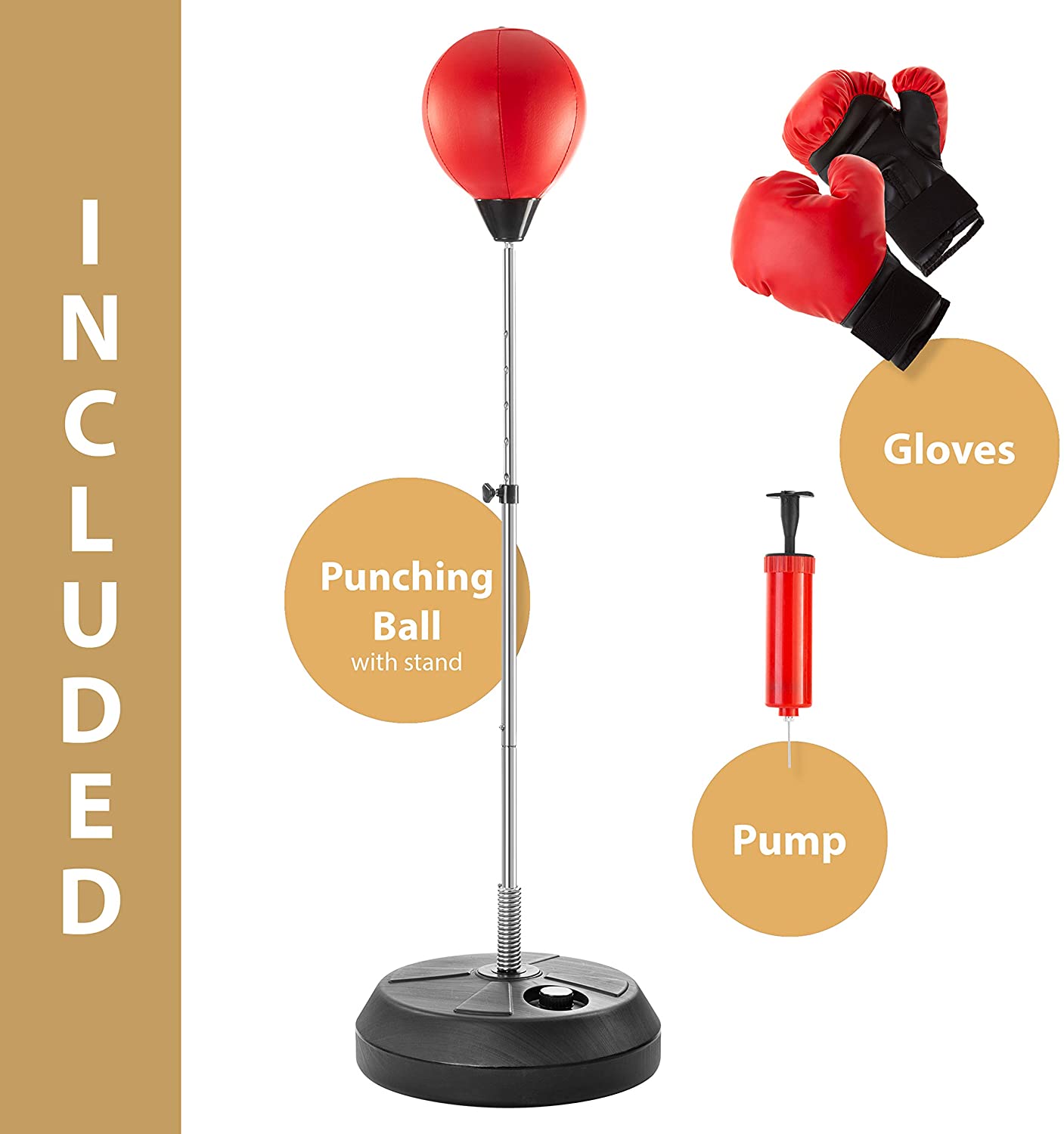 Adjustable Height Stand Reflex speed Bag Boxing Punching Bag with Stand for Adults & Kids Exercise