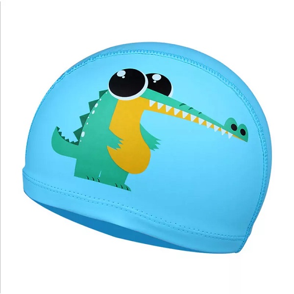 Cheap Price Swimming Hat PU Layer Custom Pattern Cartoon Swimming Caps For Kids