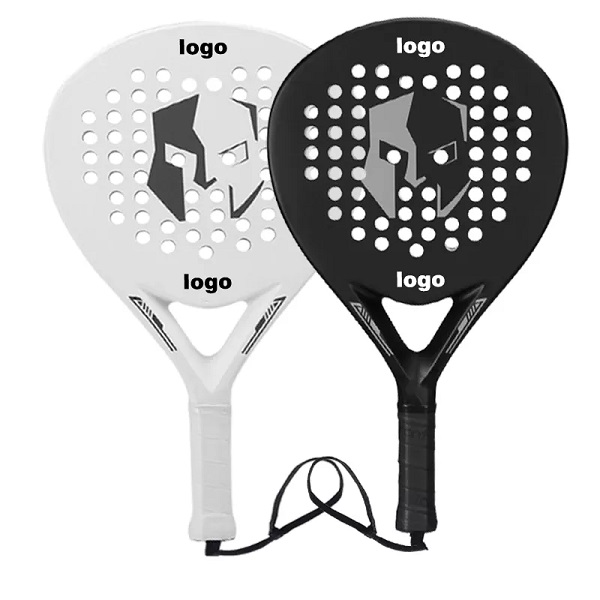 OEM personality tennis racket black and white beach racket carbon fiber racket