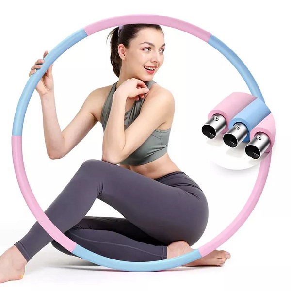 Factory Direct Fitness Hula Hoops Stainless Steel Hula Ring 6 Section Weighted hula hoops for Adults