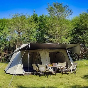 New arrival glamping large space 2 rooms for 8 10 12 persons with big rainfly waterproof camping tent