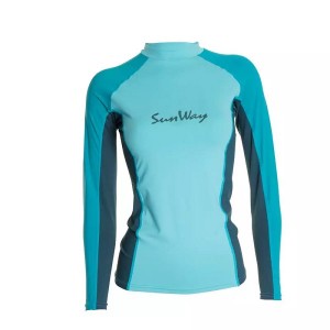 Women skin protection swimming shirt top anti uv rash guards shirt lady rashguards swimwear UPF 50 rash vests
