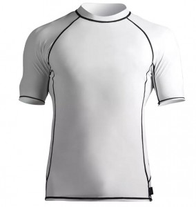 lycra short sleeve swim shirt rash guard for men