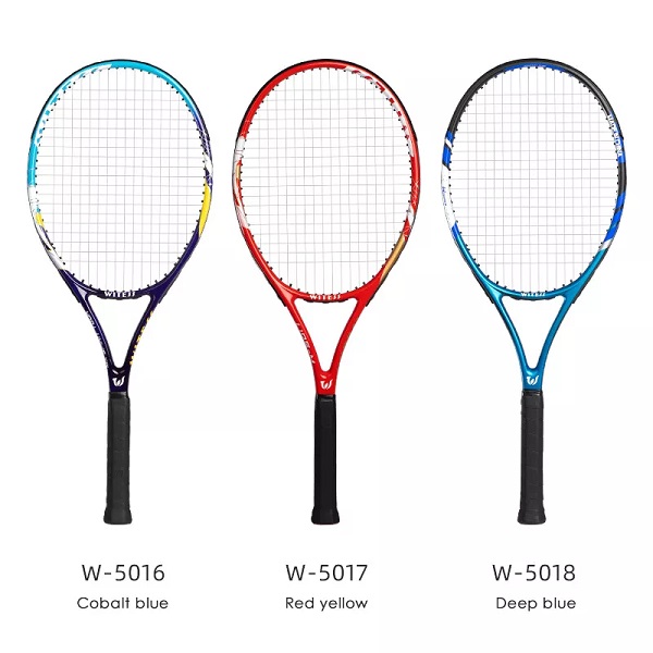 Custom Fashion Deep Blue 27 Inch Beginner Throw-Proof Composite Graphite Racket Tennis For Men And Women