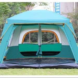 Large luxury double layer 2 rooms 1 living room 6-10 persons family camping outdoor waterproof tent