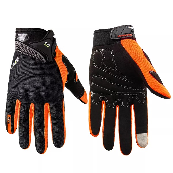 Blue Color Bike Gloves High Touch Screen Full Finger Non-Slip Shock Absorption Warmth Bicycle Cycling Sports Gloves