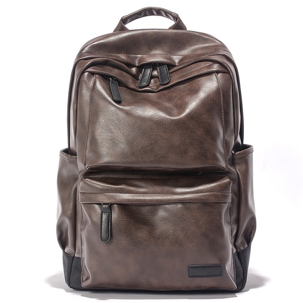 Wholesale new fashion designer leather men’s backpack retro casual computer travel backpack pu school bag