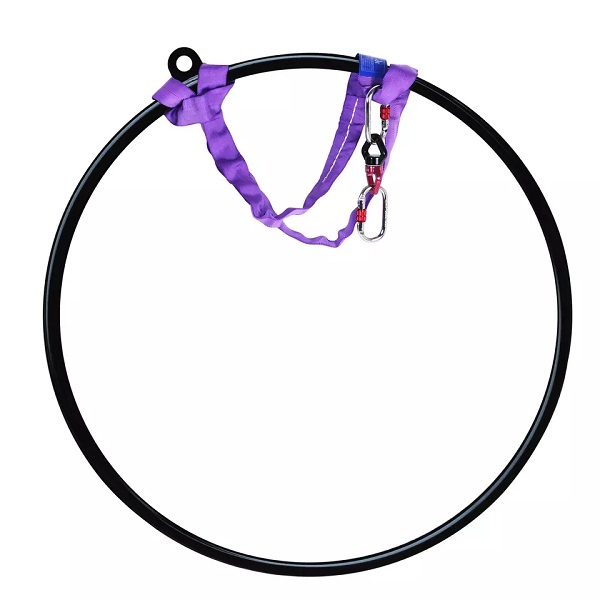 Aerial Black Hoop 25mm for Yoga Exercises Fitness Aerial Lyra Hoops include Accessories