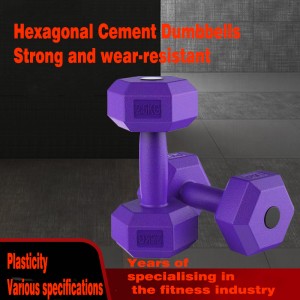 Custom cement hexagonal dumbbells fitness home weightlifting men and women sports fitness equipment for arm muscle wrapped rubber dumbbells