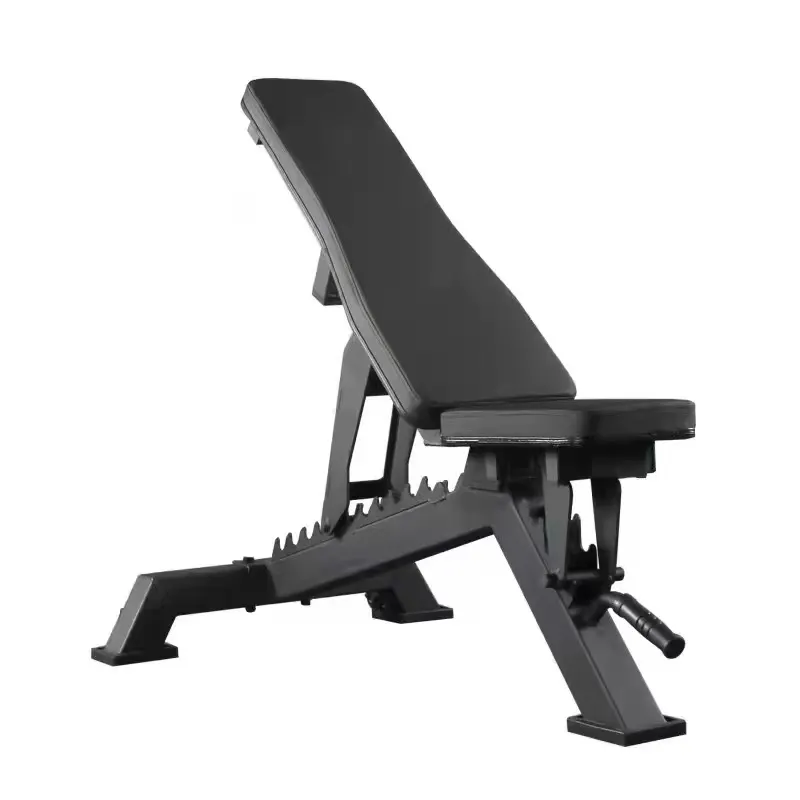 Multifunctional indoor adjustable flat bench to practice weights