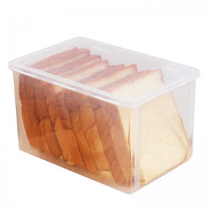 Household crisper box, transparent plastic toast bread storage box for food grade refrigerator, kitchen refrigerator storage box