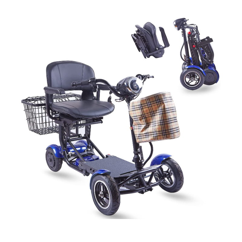 All-terrain 4 wheel foldable mobile scooter