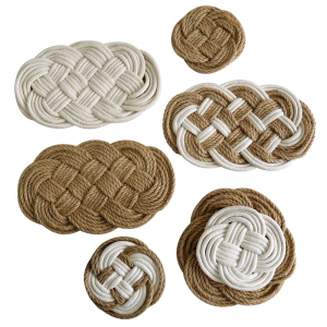 Stock hand-woven insulating mats, Nordic style cotton and linen material, home kitchen coasters, plate mats
