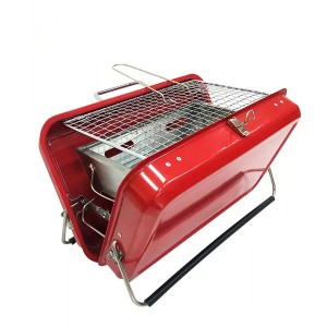 Folding outdoor camping using stainless steel charcoal grill