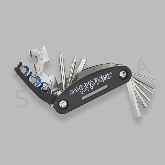 ការរួមផ្សំគ្រឿងម៉ាស៊ីនកង់ 16-in-1 Multi Function Folding Repair Tool SB-09