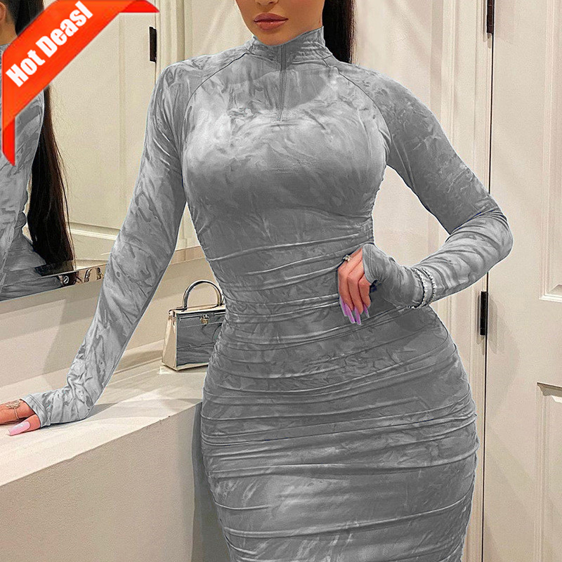 सस्ती प्रतिस्पर्धी कीमत प्लस साइज लेडीज बॉडीकॉन कोर्सेट ड्रेस सेक्सी फॉल समर मैक्सी लंबी आस्तीन वाली कैजुअल महिला ड्रेस