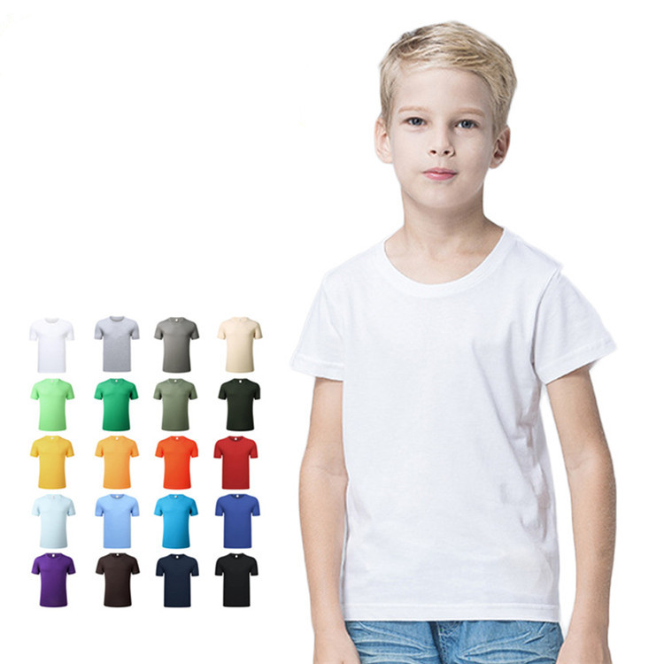 fëmijë me cilësi të lartë unisex për fëmijë djem dhe vajza me mëngë të shkurtra pambuku të thjeshtë bosh Oem logo bluza bluza me porosi për fëmijë