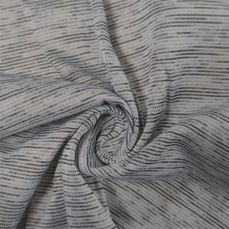 100% polyester heather jersey knit T-shirt sportswear plain dye stripes fabric