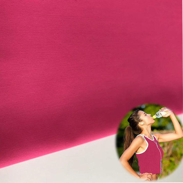 ក្រណាត់ខោទ្រនាប់ Spandex យូហ្គាដែលលាតសន្ធឹងល្អ Ripstop Polyamide Sport Vest Fabric