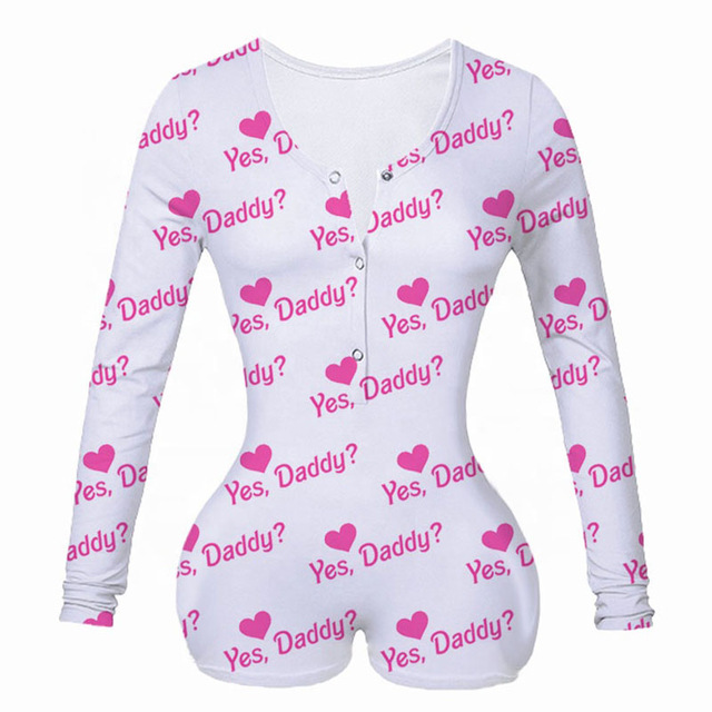 2021 wholesale fashion designer nightwear yes daddy onesie adult onesie for women pajamas