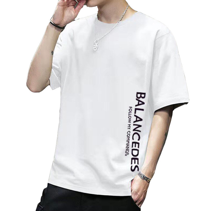 T-shirt për meshkuj me mëngë të shkurtra 2020 trendi i ri i verës Versioni korean i këmishës së këmishës me fund të lirshëm për rininë me madhësi të madhe