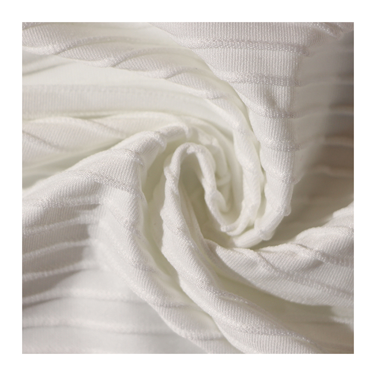 simple style solid white stair cloth swimwear fabric 82% nylon 18% spandex jacquard fabric