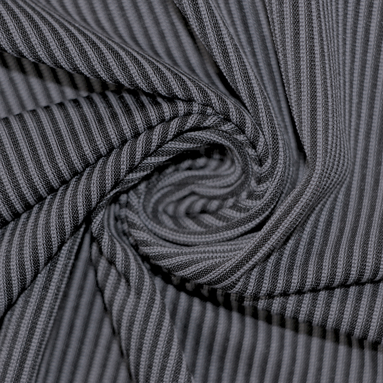 92 polyester 8 spandex stripes jeresi e otlollang lesela le hlakileng la weft bakeng sa liaparo tsa lipapali