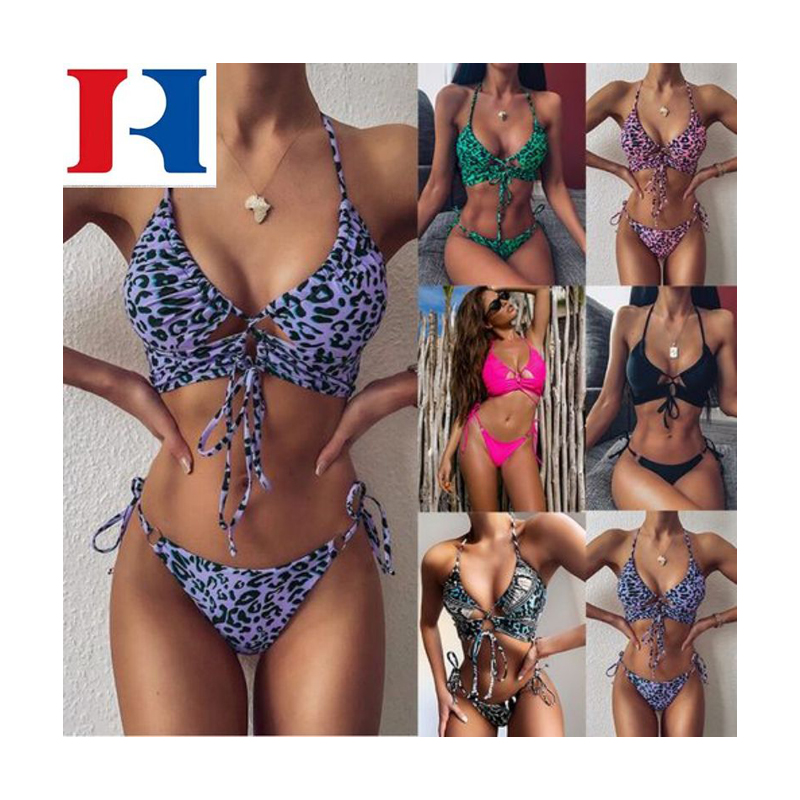 Ilbies tal-għawm Nisa Swimsuit Leopard Bikini Set ilbies tal-għawm Summer Beach Ilbes 2021 wasliet ġodda