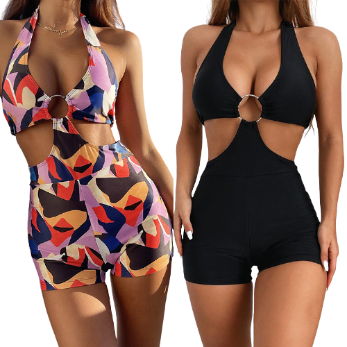 2022 nuovo costume da bagno del bikini di estate di disegno di arrivo costume da bagno di un pezzo delle grandi donne d'acciaio dell'anello 2022sexy