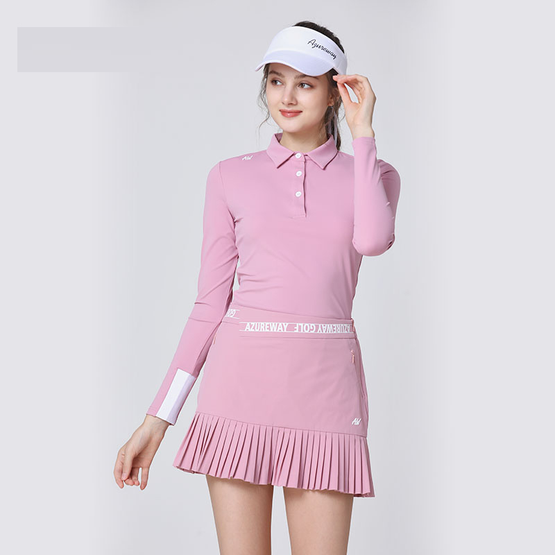 Egyedi tervezésű női golfpóló Slim Fit női gyártó ruházati hímzett logóval Golf viselet pólóingek nőknek