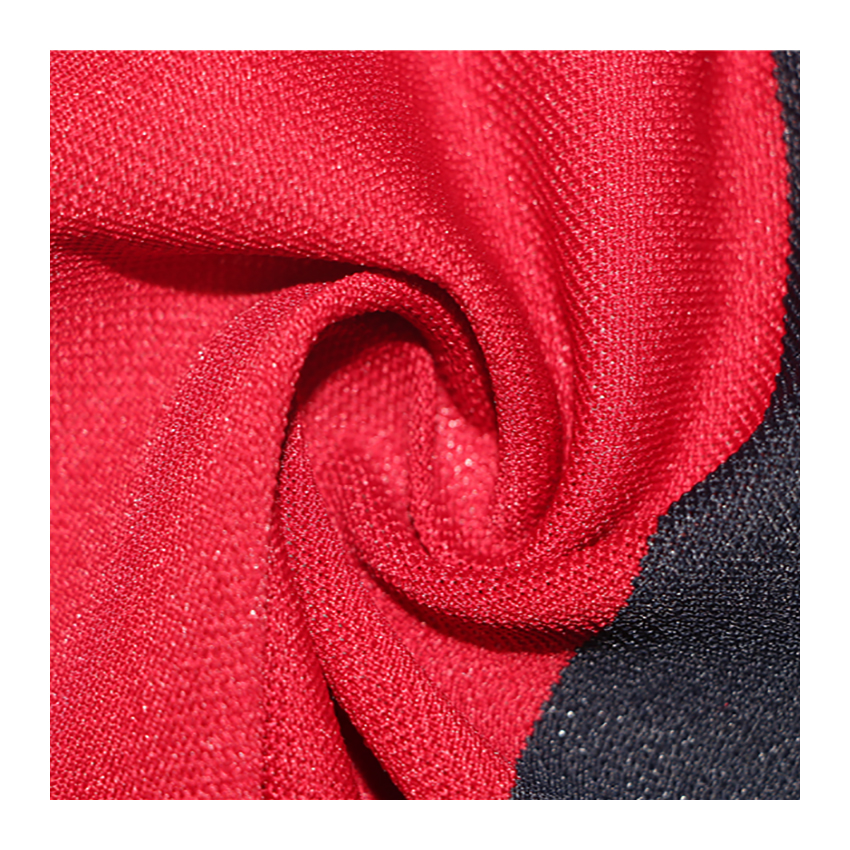 ក្រណាត់ Jersey ធម្មតា 100% អាវយឺត Polyester ប្ដូរតាមបំណង សំលៀកបំពាក់កីឡាប៉ាក់ Pique Mesh Fabric