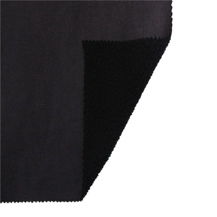 Loko namboarina 92% Poly 8% Spandex Suède Compound Fleece Fabric ho an'ny overcoat