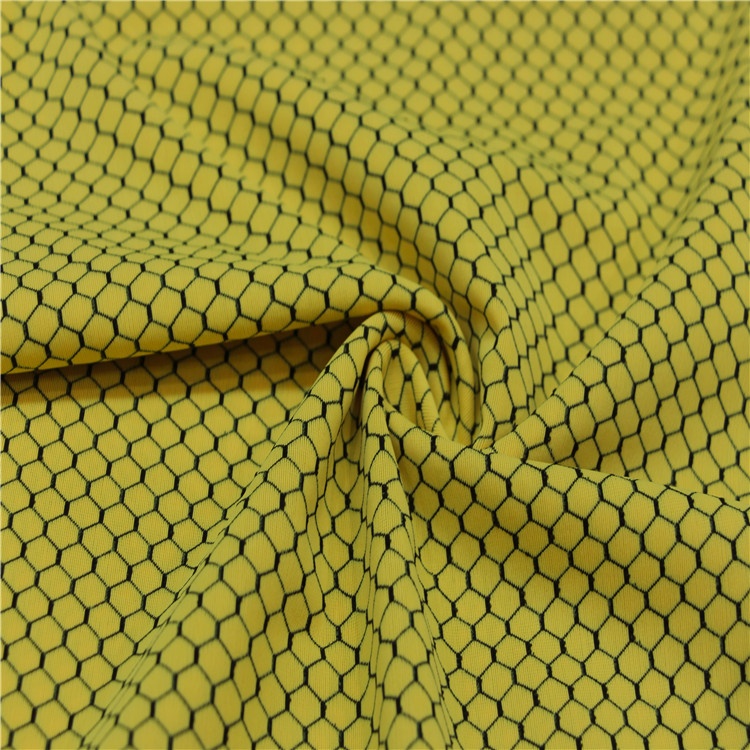 Customized Fashion Honeycomb Fabric Spandex Anti Bacterical T Shirts Knitted Fabric