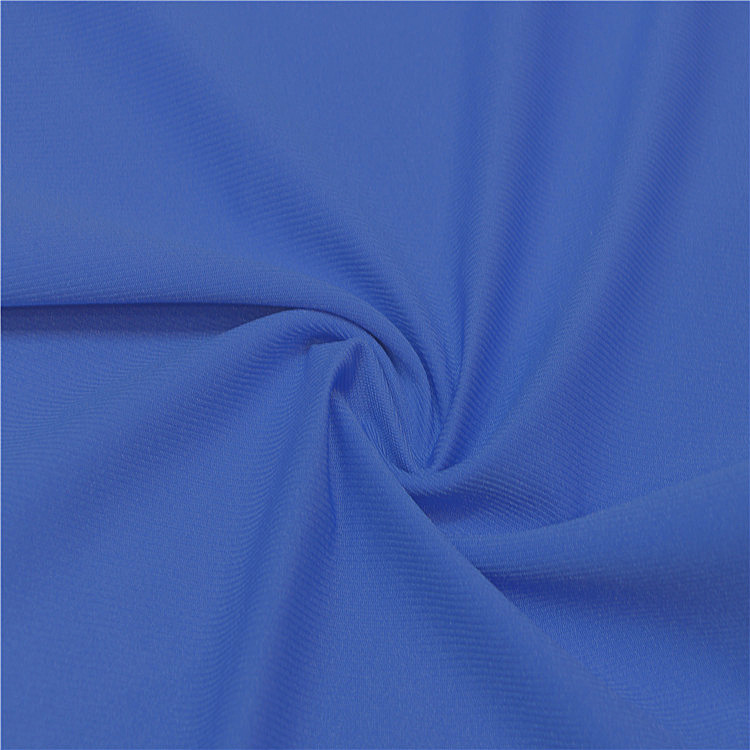 2021 popular espazo de poliéster spandex tecido teñido jersey tecido de roupa deportiva azul liso