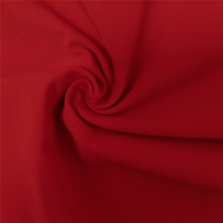 2021 vruća prodaja crveni rastezljivi najlon spandex elastična pletena tkanina za jogu