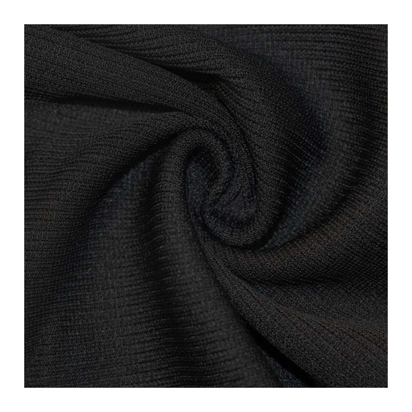 Bagong Uri 2*2 97%Poly 3%Spandex Rib Weft Knit Fabric para sa Collarband Cuff
