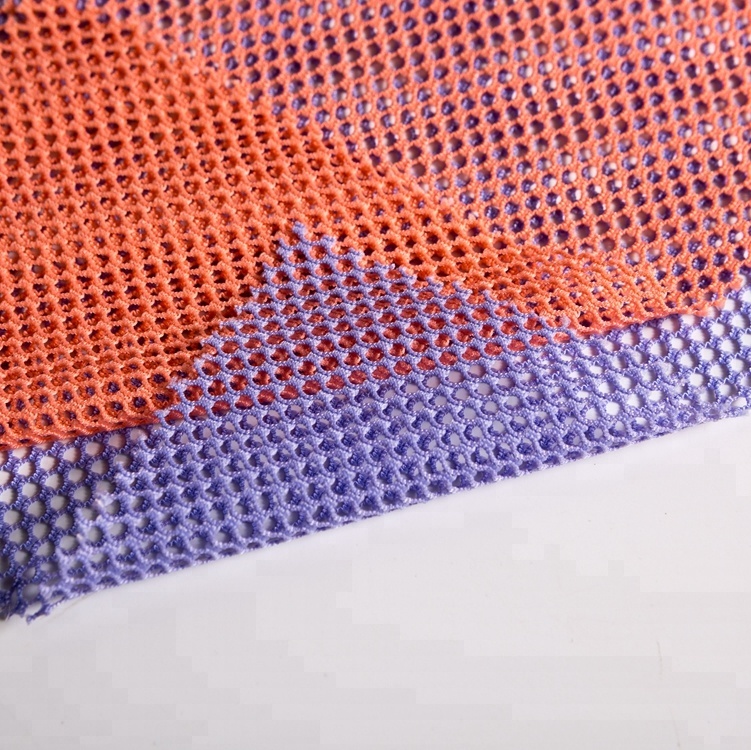 Jiaxing fabrik engros tør pasform sport mesh stof tilpasset farve elastisk stof