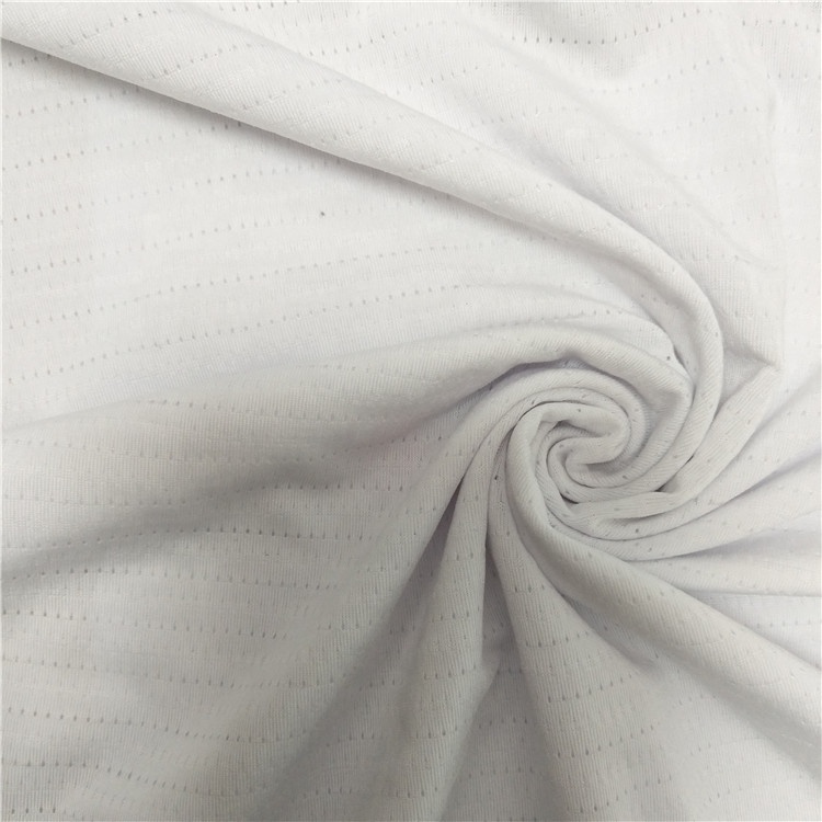 Simple White Color 85% Polyester 15% Spandex Breathable Mesh Soft Yoga Fabric