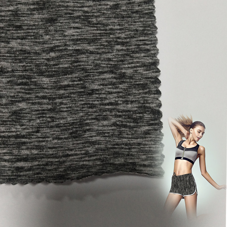 Cómodo tejido deportivo superior poliéster spandex yoga desgaste tela