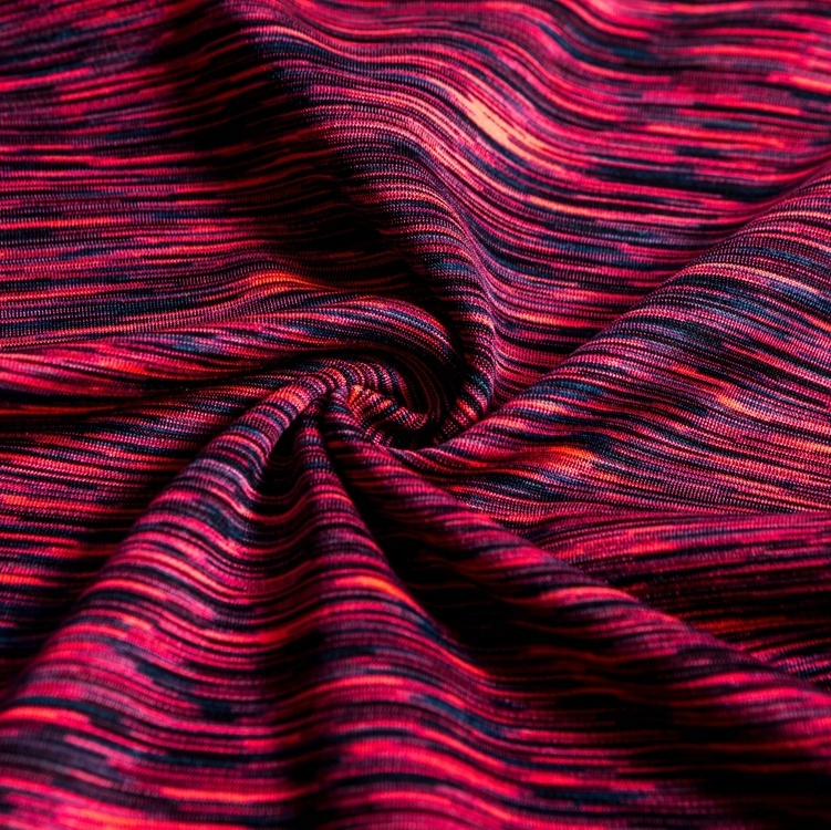 New arrival 94% polyester 6% elastane space dye fleece knit fabric durable elastic shrink resistant spandex fabric