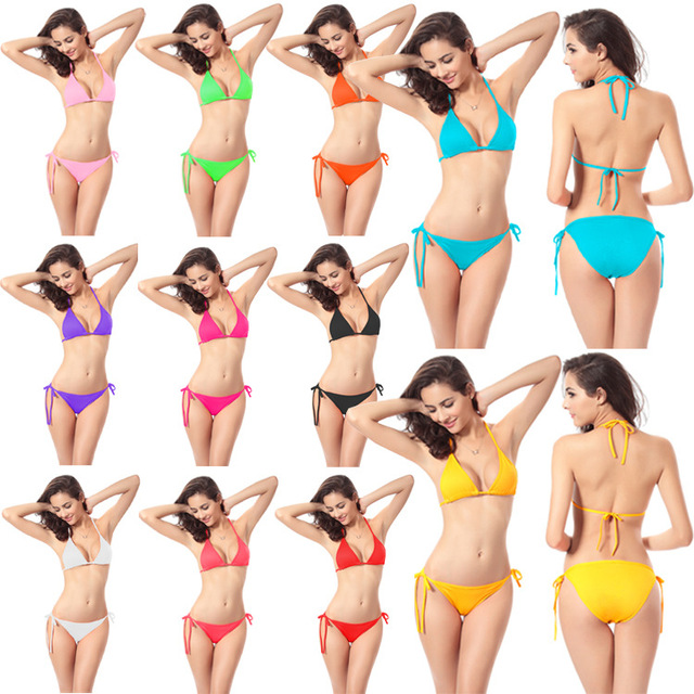 HXB220306 2022 hot sale women swimwear & beachwear 11 color candy color bikinis.