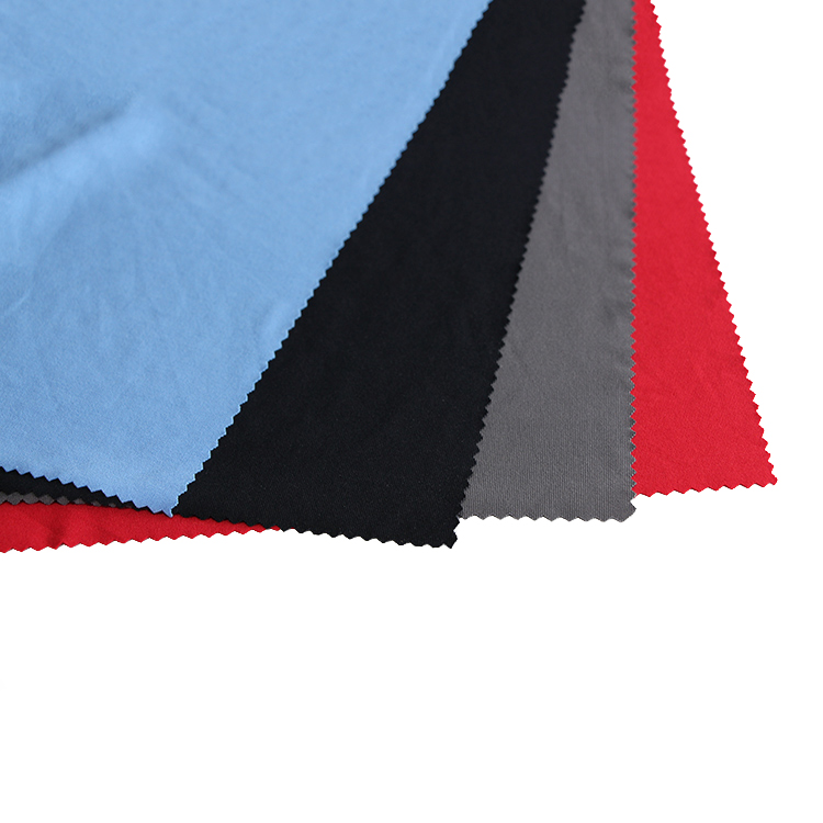 Fitness wicking microfiber အထည် 90 polyester 10 spandex ပြန်လည်အသုံးပြုထားသော ရေကူးဝတ်စုံထည်
