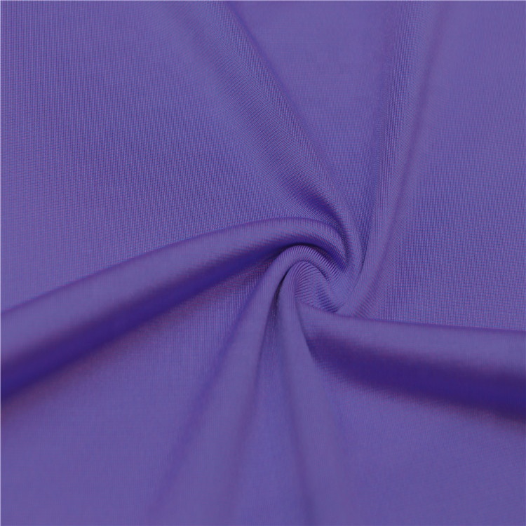 Customized color 61% poly 27% nylon 12% spandex shiny jersey knit fabric