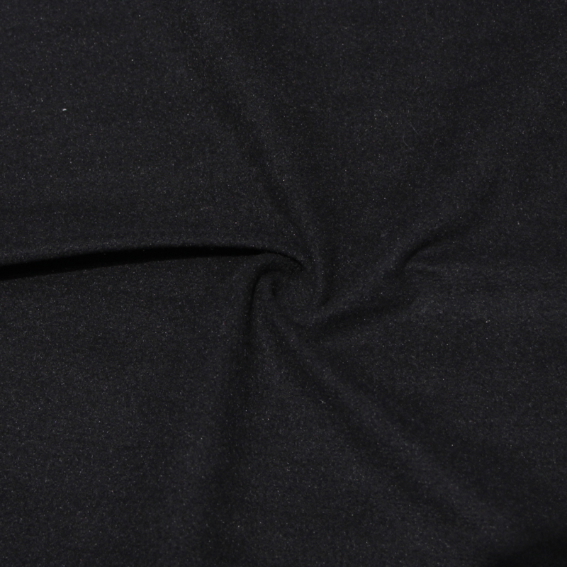 Tissu tricoté noir uni 88% polyester 12% élasthanne sweat jacquard vêtements tissu brossé