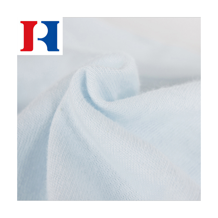 Wholesale t shirt single jersey solid knit fabric for dress pajama sleepwear 100% cotton plain dyed 40s
