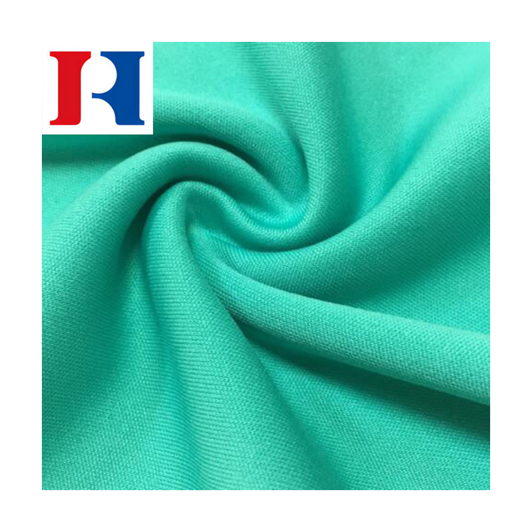 China shaoxing 100% Polyester 2 ways stretch dye knitted interlock fabric for underwear clothing textile custom fashion dance