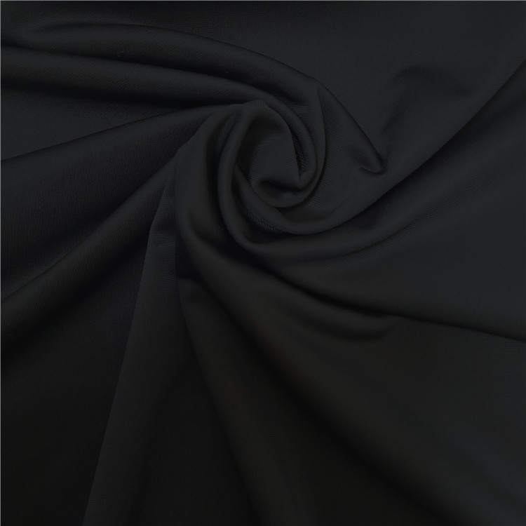 Bekväm 85% polyester 15% spandex svart elastiska löparshorts tyg